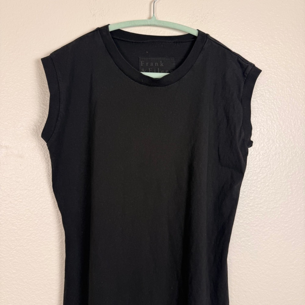 Frank & Eileen Cory Vintage Muscle Tee Maxi Dress Womens L Black Raw Hem Cotton - Picture 10 of 12